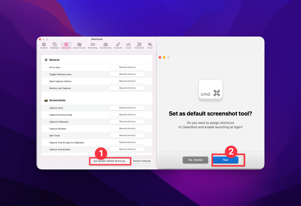CleanShot - Shortcuts